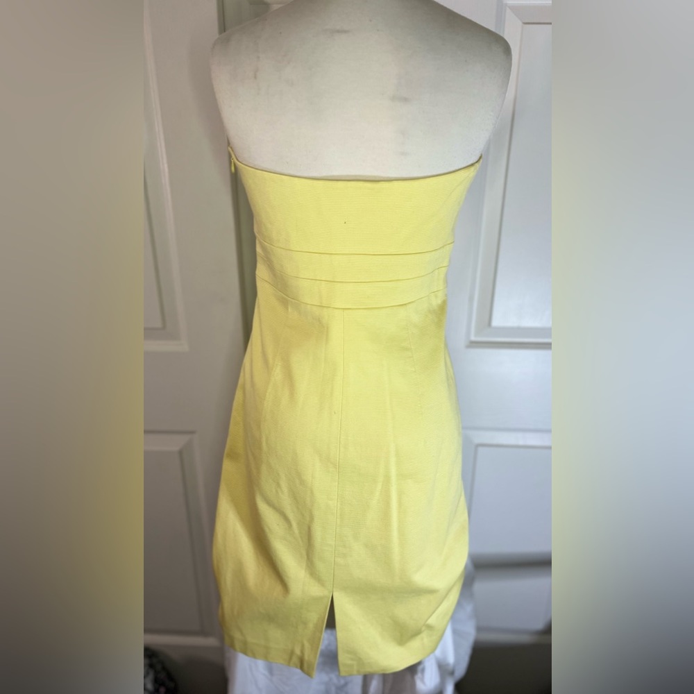 Item 004: EUC Banana Republic Yellow Strapless Cotton Dress (Size 8) - Picture 3 of 7